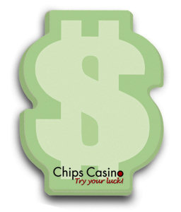 Promotional Sticky Notes: 4 inch x 3 inch Dollar Shaped Sticky Notes